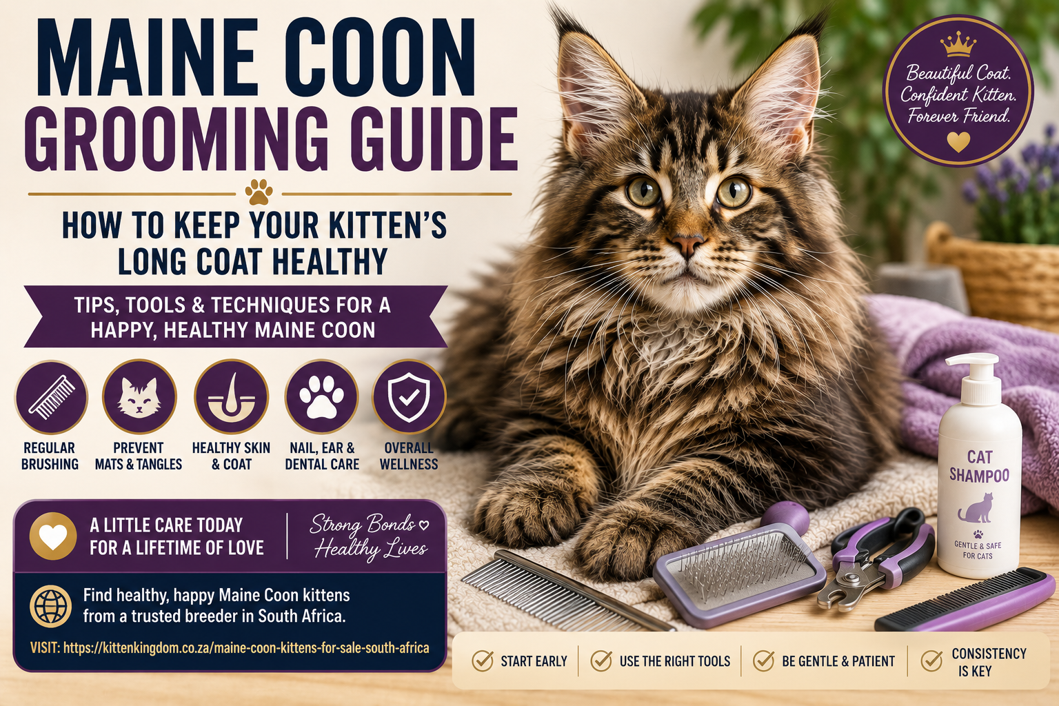 Maine Coon Grooming Guide: How to Keep Your Kitten’s Long Coat Healthy